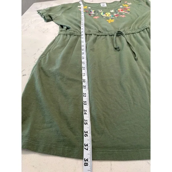 Disney Parks Enchanted Tiki Room Embroidered Parrot Dress Olive Green XL Pockets - Picture 8 of 9